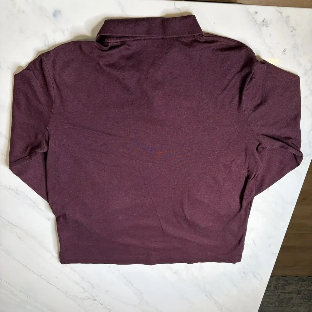Polo Ralph Lauren Classic Fit L/S Shirt L Burgundy Americana Preppy Quiet Luxury